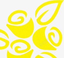黄色精美花朵装饰卡通素材