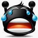 友善从微笑开始哭微笑emoticonblack图标图标