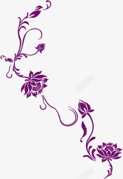 紫色欧式精美花纹花朵素材