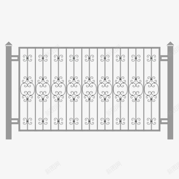 灰色铁艺栏杆围栏png免抠素材_88icon https://88icon.com 围栏 栏杆 灰色 铁艺 铁艺围栏