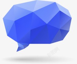 蓝色几何立体块对话框素材