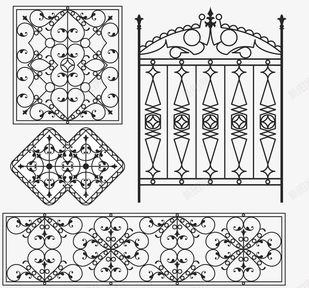 花纹门矢量图eps免抠素材_88icon https://88icon.com 矢量门 花纹边框 花纹门 边框素材 门 矢量图