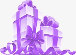 紫色蝴蝶结礼物电商素材