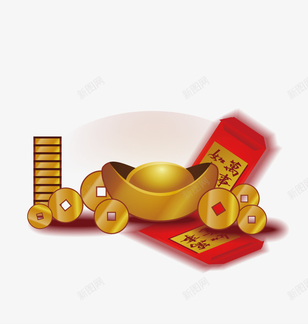 金银财宝矢量图ai免抠素材_88icon https://88icon.com 春节 红包 高清 矢量图