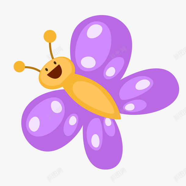 卡通蝴蝶矢量图ai免抠素材_88icon https://88icon.com 卡通 紫色 蝴蝶 矢量图