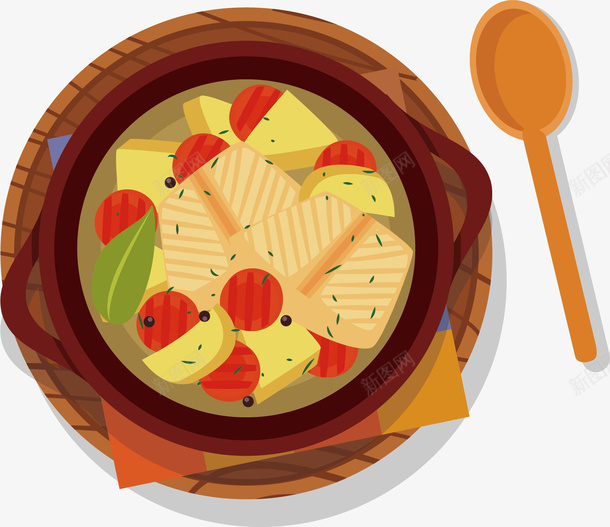 美味可口午餐矢量图ai免抠素材_88icon https://88icon.com 勺子 午餐 可口 美味 食物 饮食 香肠 矢量图