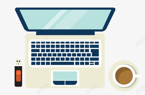 笔记本电脑U盘咖啡png免抠素材_88icon https://88icon.com U盘 咖啡素材 矢量素材 笔记本电脑