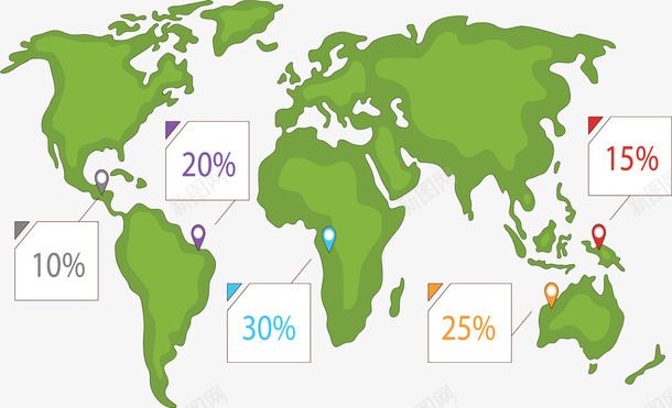 绿色世界地图占比图矢量图ai免抠素材_88icon https://88icon.com 世界地图 分布图 占比图 地图分布 矢量png 绿色地图 矢量图