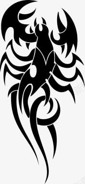动画卡通手绘黑色的蝎子图标图标