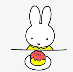 吃蛋糕的小兔子素材