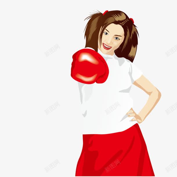 帅气拳击女孩png免抠素材_88icon https://88icon.com 人物 女孩 拳击 辫子