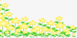 黄色花朵树木草六一儿童节素材