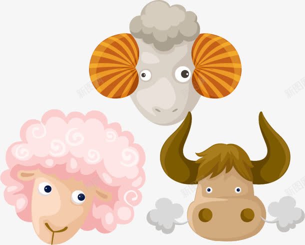 可爱小羊小牛png免抠素材_88icon https://88icon.com png 可爱 矢量可爱
