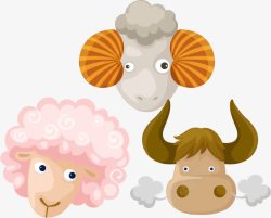 可爱小羊小牛素材