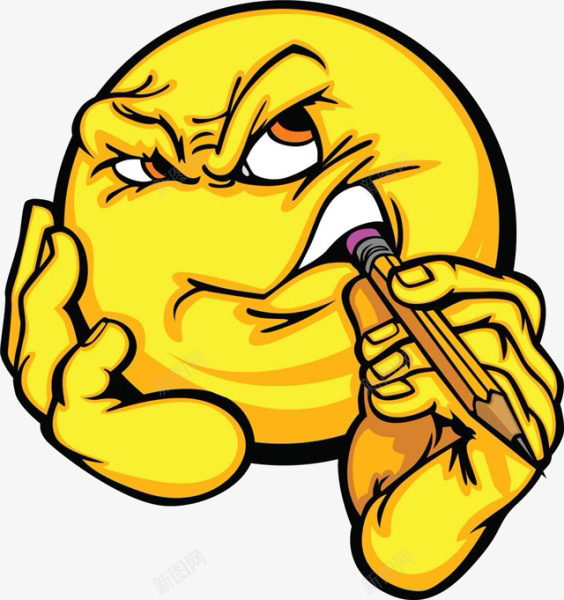 卡通思考的表情png免抠素材_88icon https://88icon.com 卡通 思考的 表情 铅笔 黄色