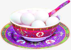 紫色春节汤圆食物素材