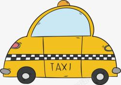 黄色可爱出租车素材