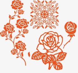 创意合成时尚手绘玫瑰花素材