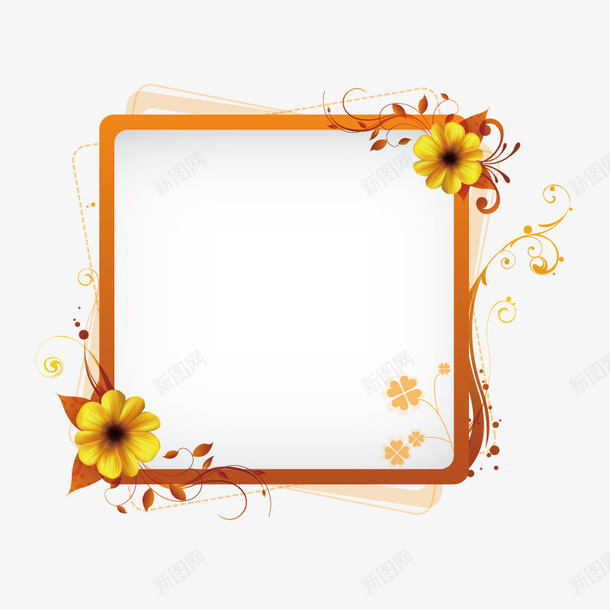 花色花朵边框矢量图ai免抠素材_88icon https://88icon.com 植物 相框 花框素材 矢量图