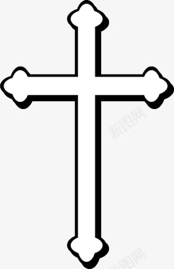 计算机装饰黑色的十字架图标图标