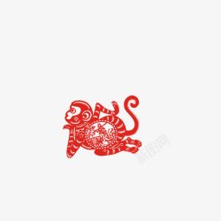 猴年剪纸元素素材