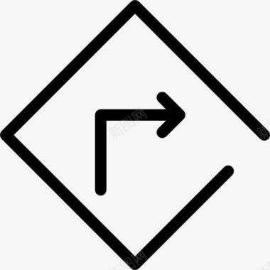 保龄球道路标志右转图标图标