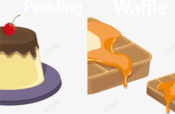 美味华夫饼png免抠素材_88icon https://88icon.com waffle 华夫饼 巧克力布丁 矢量素材 花生酱