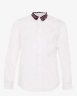 白色圆领时尚流行简约衬衫素材