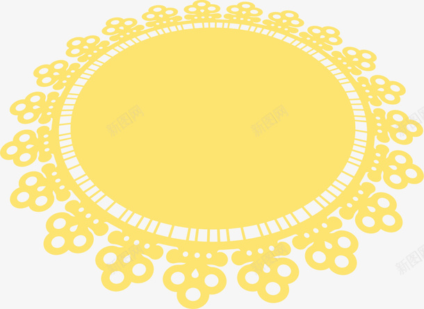 黄色扁平蕾丝桌布png免抠素材_88icon https://88icon.com 扁平餐布 蕾丝桌布 装饰图案 野餐 黄色餐布