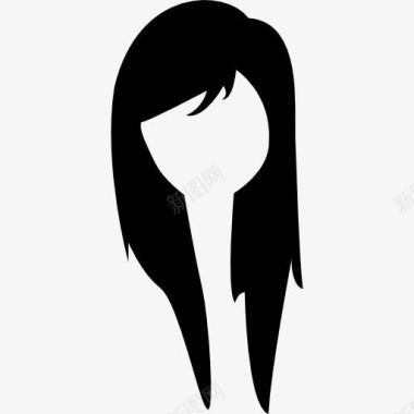 女性图标年轻女性的头发长图标图标