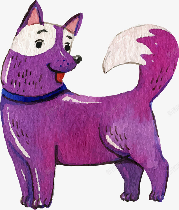 狗年紫色创意小狗png免抠素材_88icon https://88icon.com 创意小狗 可爱小狗 水彩 狗年小狗 站立的小狗 紫色小狗