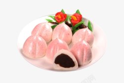 寿桃豆沙包美食摄影素材