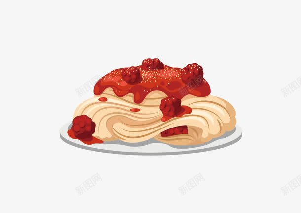 杂酱面png免抠素材_88icon https://88icon.com 炸酱面 盘子 红色