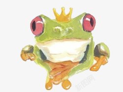 手绘水彩青蛙素材