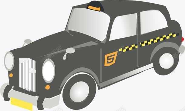 黑色的出租车png免抠素材_88icon https://88icon.com 出租车 汽车 老式车 黑色