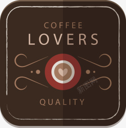 棕色咖啡广告标签矢量图素材