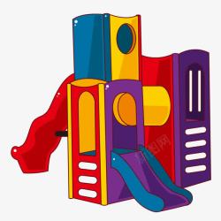 彩色儿童玩具滑梯素材