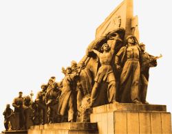 革命红军雕像装饰背景素材