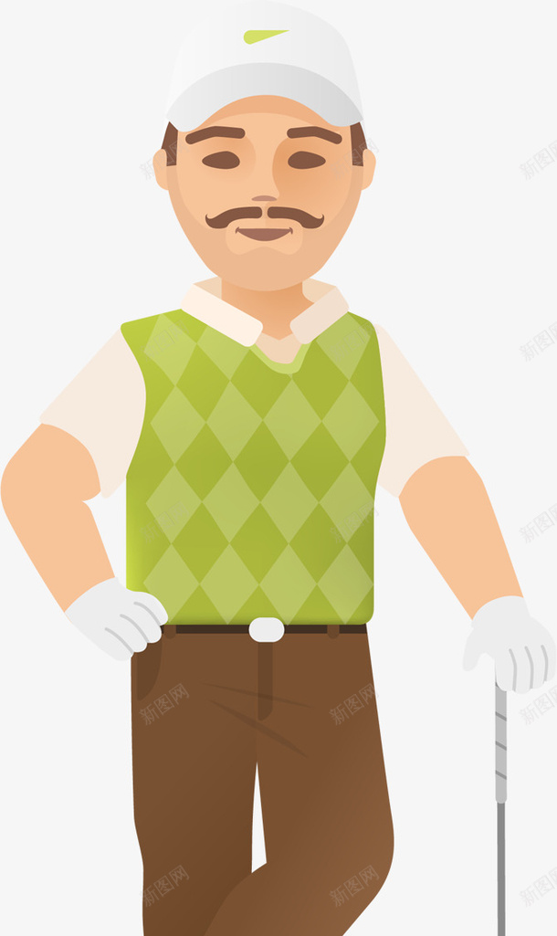 稳重的男人png免抠素材_88icon https://88icon.com 卡通 姿势 帅气的 男人 稳重的 绿色的 高尔夫