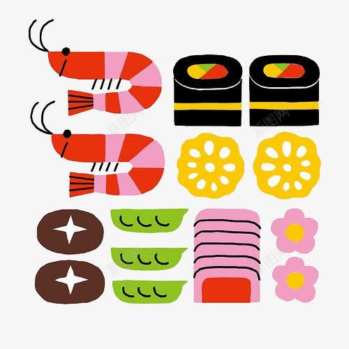 美味寿司矢量图eps免抠素材_88icon https://88icon.com 卡通 寿司 插画 虾 食物 矢量图
