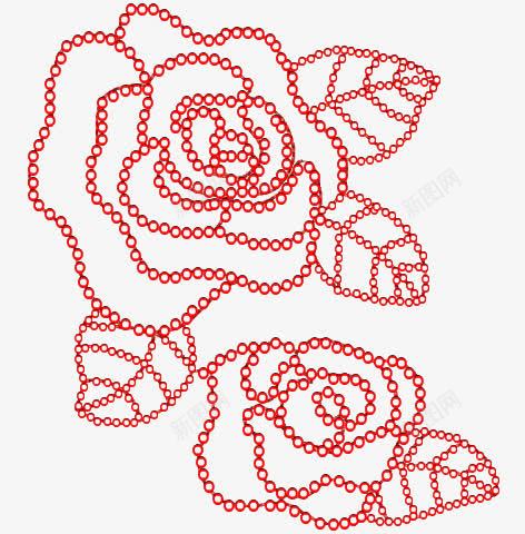 红色小珠子拼成的玫瑰花png免抠素材_88icon https://88icon.com 元素 红色 花朵 质感