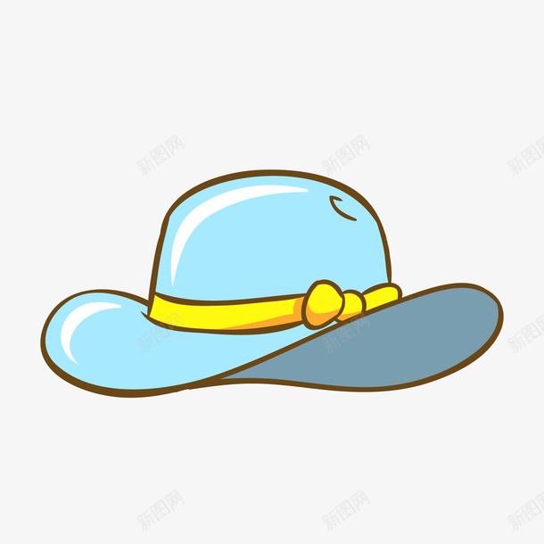 蓝色小清新帽子png免抠素材_88icon https://88icon.com 小清新帽子 背景装饰 草帽 蓝色帽子