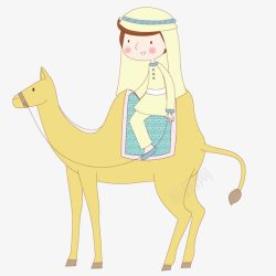 骑骆驼的男孩素材