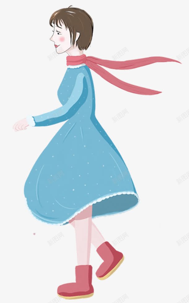 手绘卡通穿着裙子的小女孩png免抠素材_88icon https://88icon.com 卡通 小女孩 手绘 手绘卡通穿着裙子的小女孩 穿着裙子 红色围巾 裙子