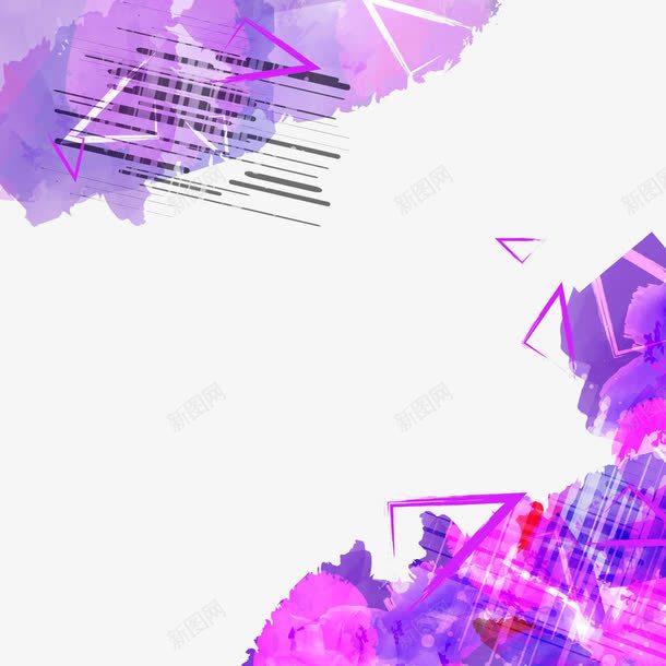 紫色三角形背景装饰png免抠素材_88icon https://88icon.com 水墨背景装饰 紫色三角形 紫色三角形背景装饰 紫色水墨背景