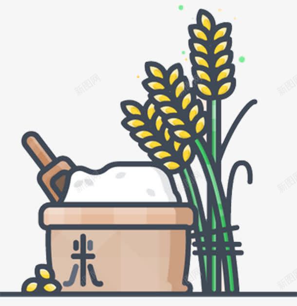 米饭与稻穗png免抠素材_88icon https://88icon.com 植物 稻穗 米粒 米饭 粮食 金色麦穗 黃色稻穗