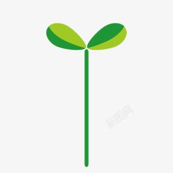 绿色卡通小树苗装饰图案素材