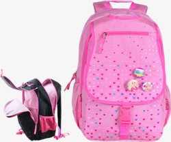 粉色儿童背包海报素材