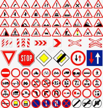 交通指示牌交通警告标志图标图标
