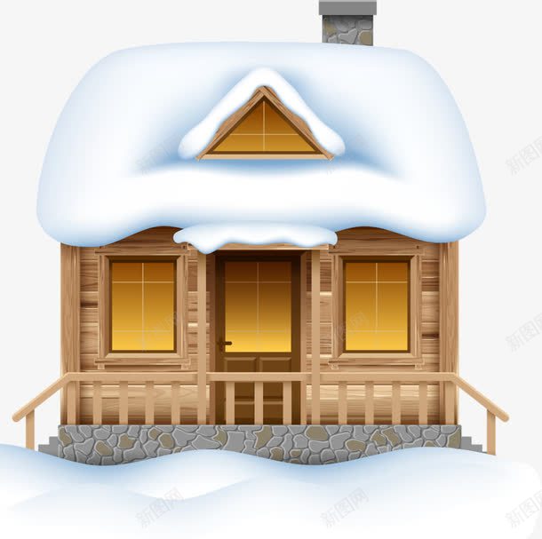 雪景小屋png免抠素材_88icon https://88icon.com 卡通 小屋 手绘 雪景